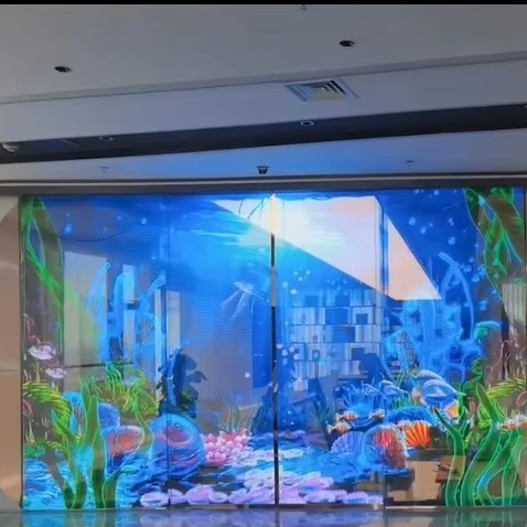 High Brightness Holographic Invisible Screen Indoor Transparent LED Screen for Glass Window