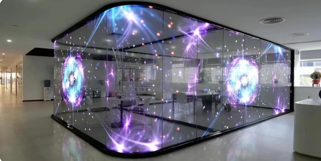 Customized Lightweight Holographic Ultra-Thin Transparent LED Film Screen for Shopping Mall Window