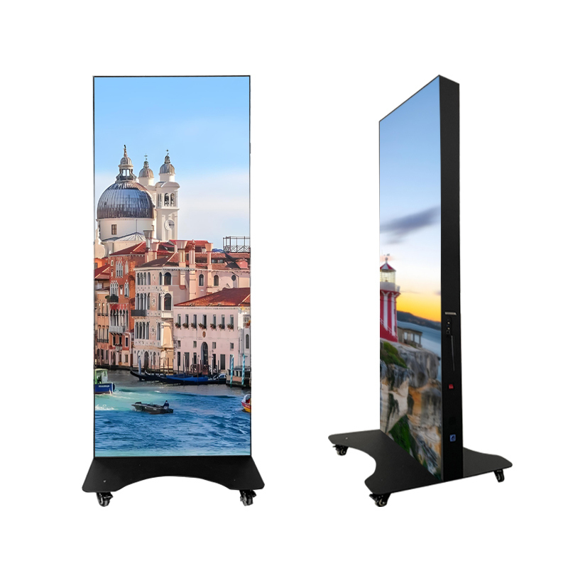 Factory Customized Foldable Digital LED Advertising Stand Poster Display Screen for Shopping Malls