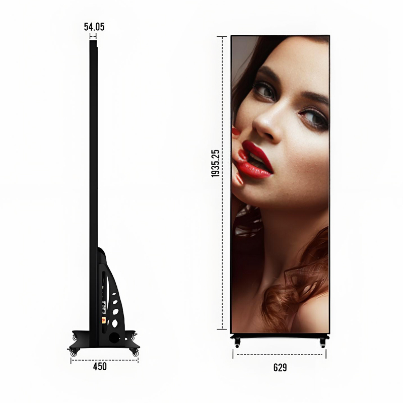 Factory Customized Foldable Digital LED Advertising Stand Poster Display Screen for Shopping Malls