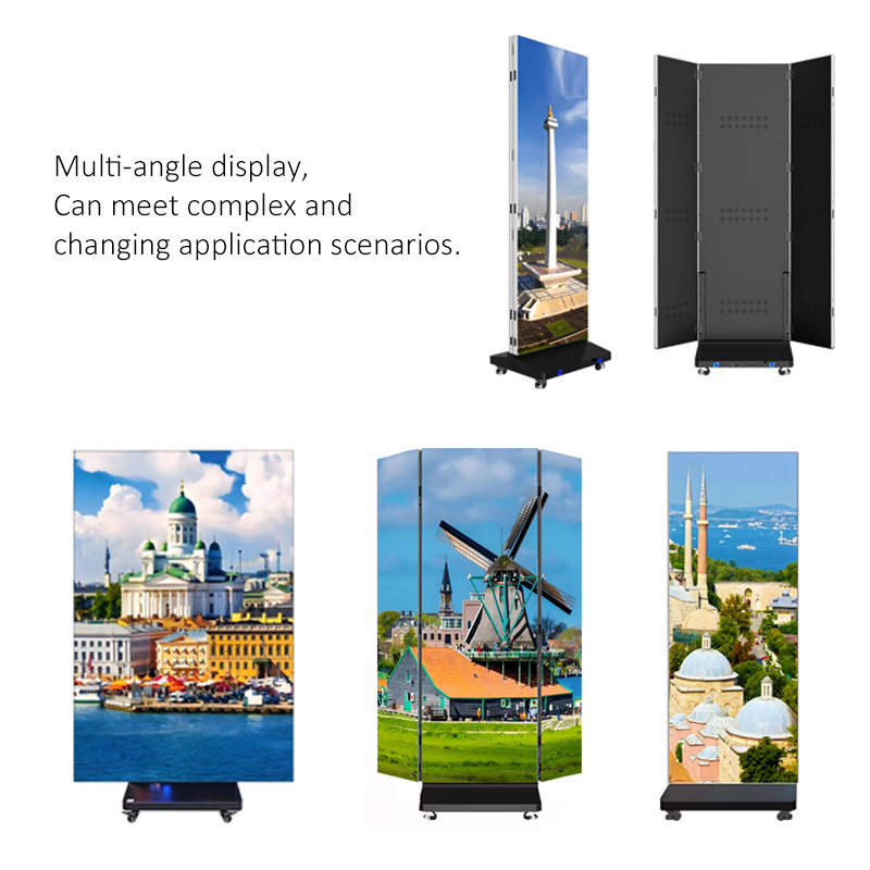 Folding Indoor Vertical Digital Touch Screen Display Floor Standing LED Poster Screen