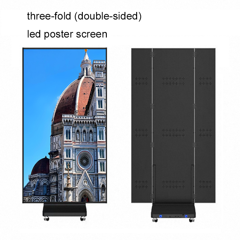 Portable Vertical Indoor LED Digital Advertising Screen Standing Foldable LED Digital Poster Screen