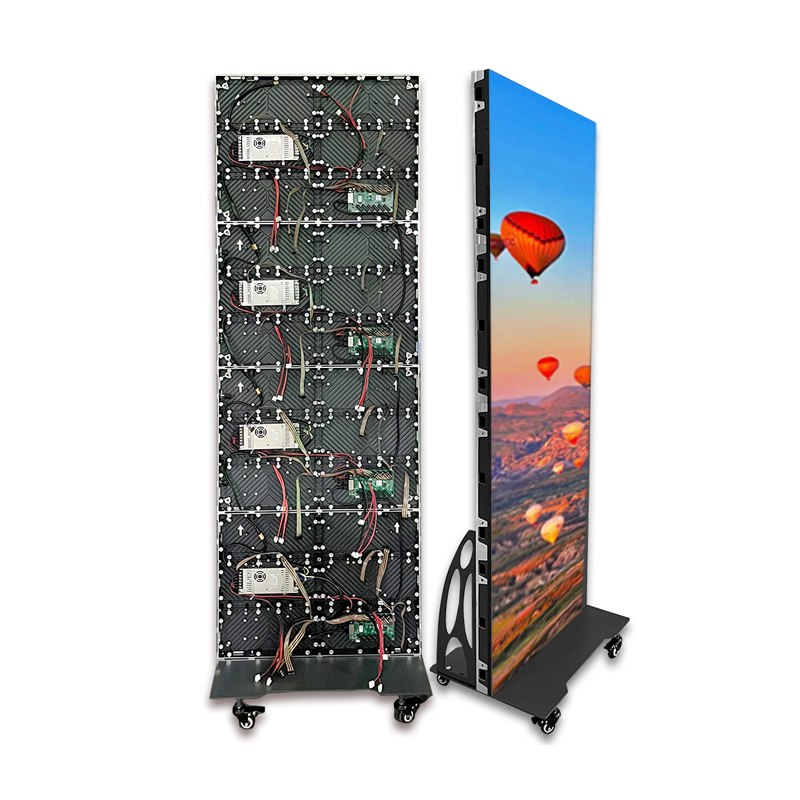 Portable Vertical Indoor LED Digital Advertising Screen Standing Foldable LED Digital Poster Screen