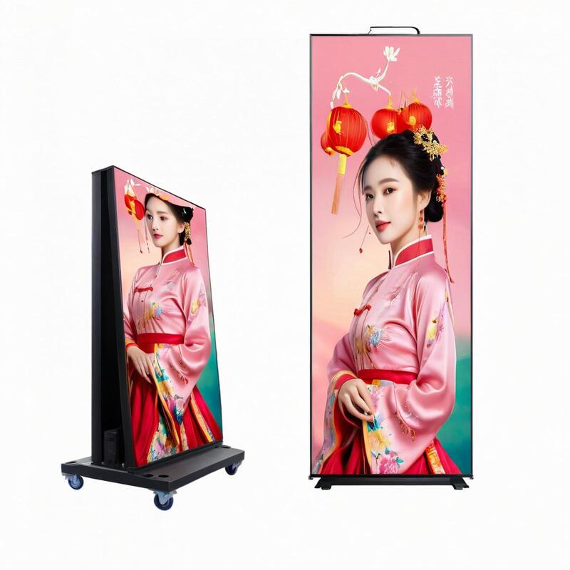 Portable Vertical Indoor LED Digital Advertising Screen Standing Foldable LED Digital Poster Screen