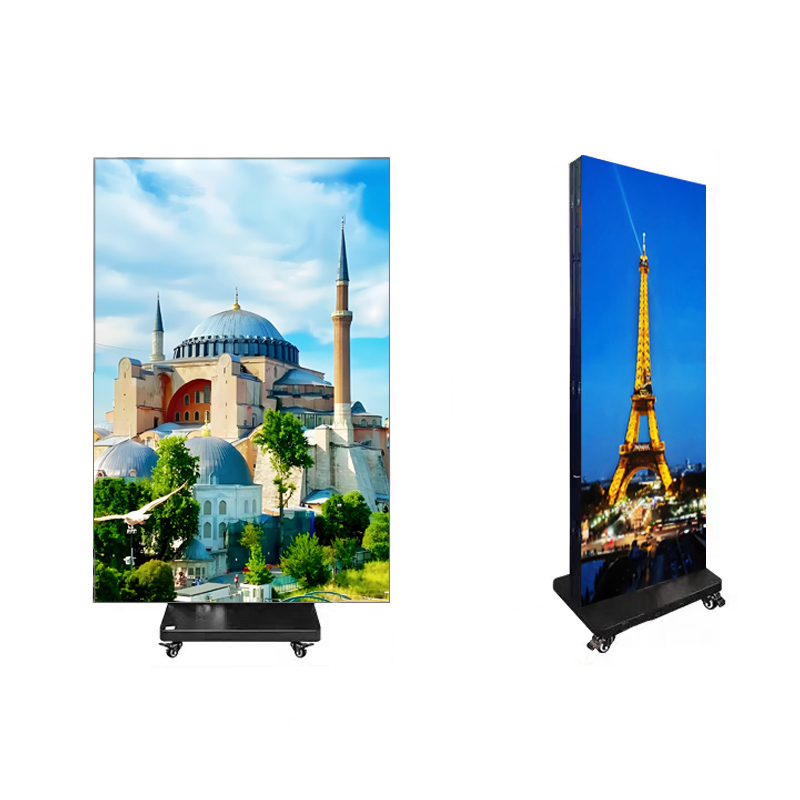 Floor Standing Vertical Advertising Digital Signage LED Display Foldable Poster Advertising LED Screen