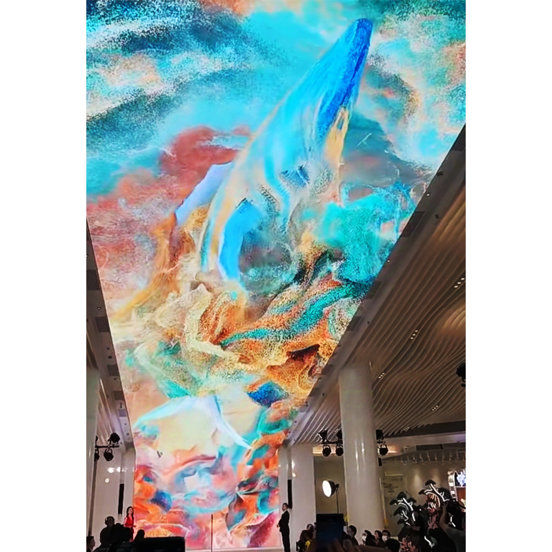 Suspended Roof Shopping Mall Scenic Area Outdoor Indoor Video Display Wall LED Ceiling Screen