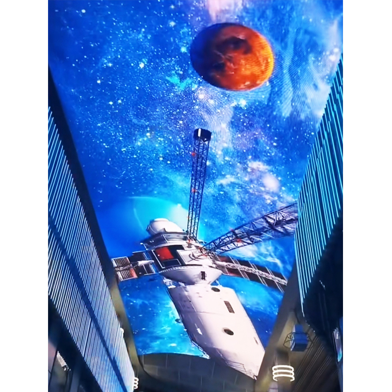 Suspended Roof Shopping Mall Scenic Area Outdoor Indoor Video Display Wall LED Ceiling Screen
