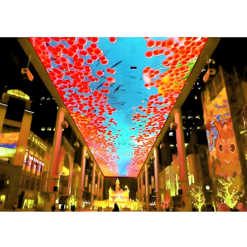 Suspended Roof Shopping Mall Scenic Area Outdoor Indoor Video Display Wall LED Ceiling Screen