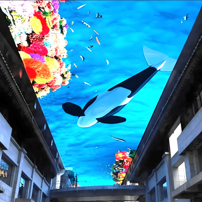 Suspended Roof Shopping Mall Scenic Area Outdoor Indoor Video Display Wall LED Ceiling Screen
