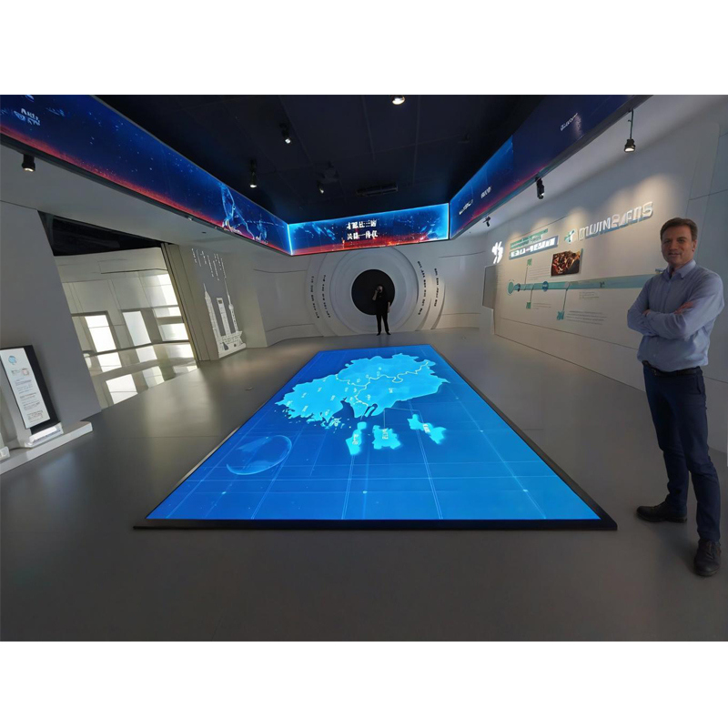 3D Floor Tile Screen LED Interactive Sensing Electronic Screen Corridor Channel Dynamic Floor Display Screen