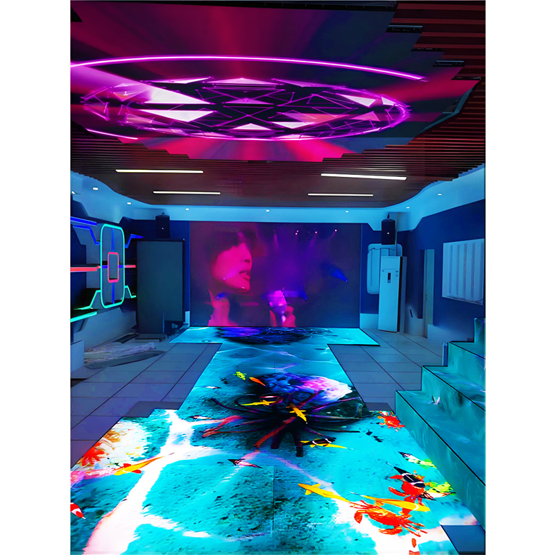 DJ Dance Hall Immersive Interactive LED Floor Tile Screen Human Body Sensing Ground Display Screen