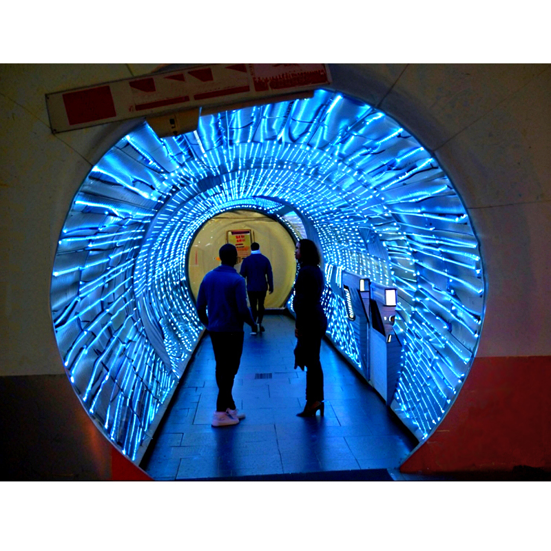 OEM Indoor Outdoor Arch Flexible LED Video Wall Interactive LED Curved Tunnel Display Immersive Tunnel Screen