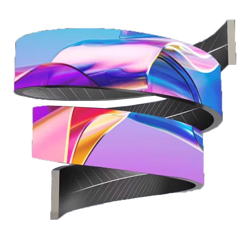 Customized Flexible LED Display Screen Cylindrical ARC Ribbon Curved Full Color HD Outdoor Waterproof Indoor LED Soft Screen