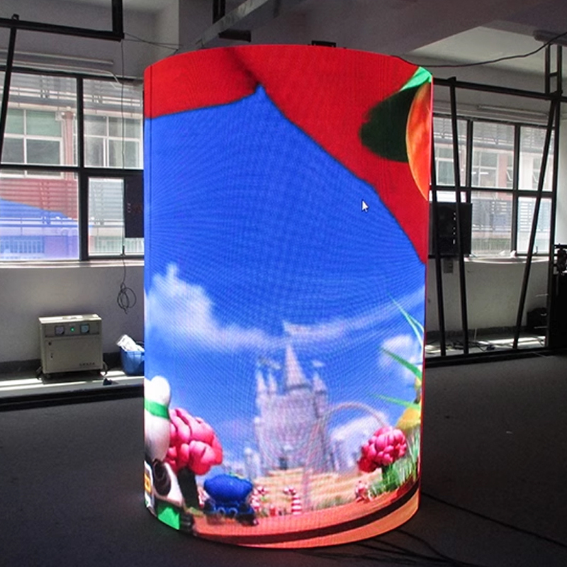 Customized Flexible LED Display Screen Cylindrical ARC Ribbon Curved Full Color HD Outdoor Waterproof Indoor LED Soft Screen