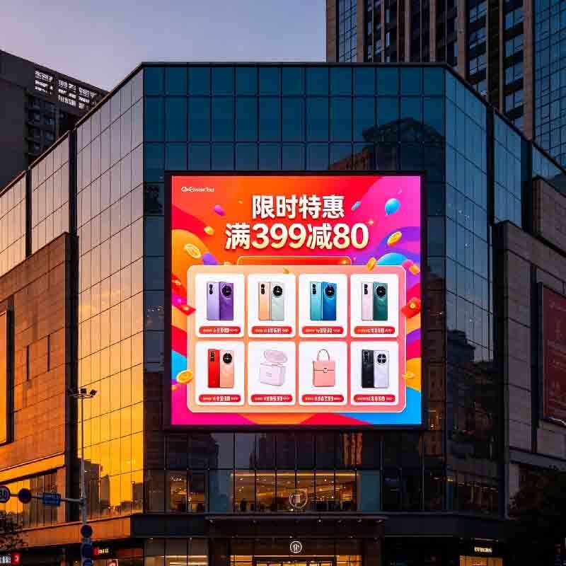 P5 Outdoor LED display screen, shopping mall activity screen, outdoor high protection, high brightness, high durability large screen