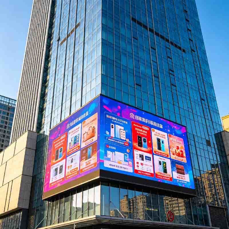 P8 Outdoor LED display screen, shopping mall activity screen, outdoor high protection, high brightness, high durability large screen